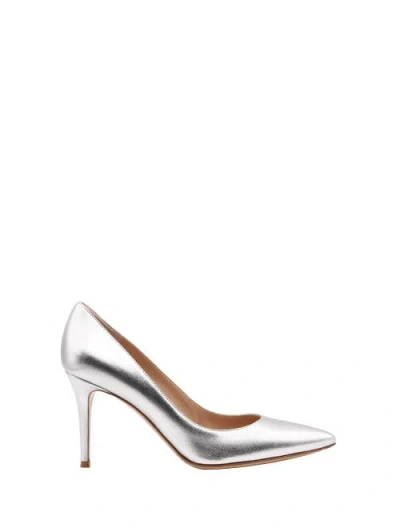 Gianvito Rossi High-heeled Pumps With Pointed Toe And Metallic Finish