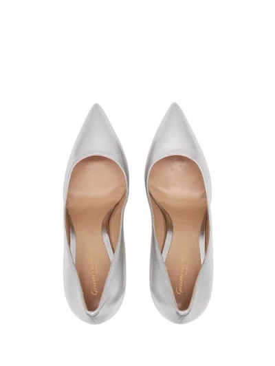 Gianvito Rossi High-heeled Pumps With Pointed Toe And Metallic Finish