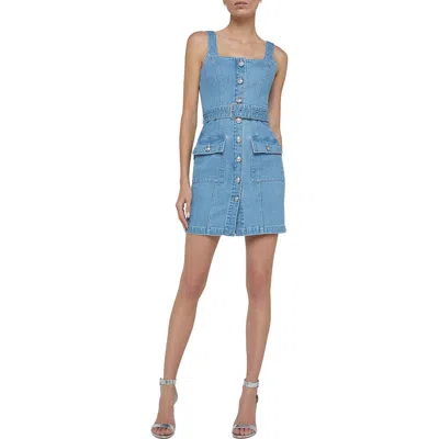 L'agence Midy Belted Sleeveless Denim Minidress