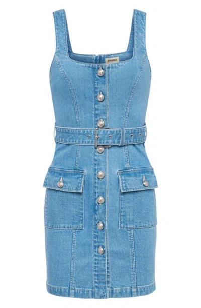 L'agence Midy Belted Sleeveless Denim Minidress