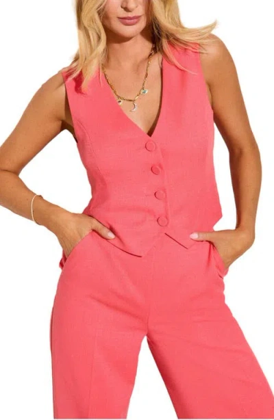 Friends Like These Cross Hatch Button-up Vest