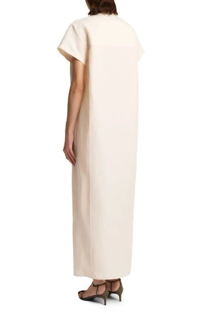 Khaite Cream Linen Blend Iffy Shirt Dress In Multi