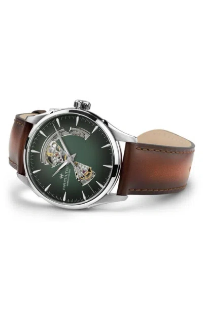 Hamilton Jazzmaster Open Heart Automatic Leather Strap Watch, 42mm