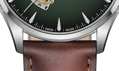 Hamilton Jazzmaster Open Heart Automatic Leather Strap Watch, 42mm