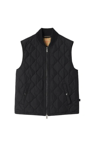 Burberry Quilted Nylon Gilet In Black