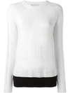 Michael Michael Kors Contrast Hem Jumper In Neutrals