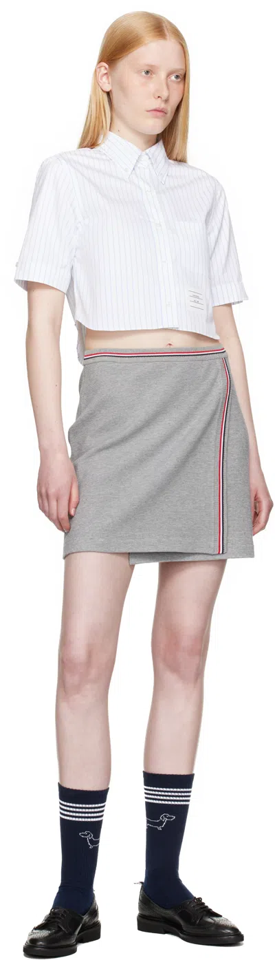 Thom Browne Waffle Cotton Mini Skirt