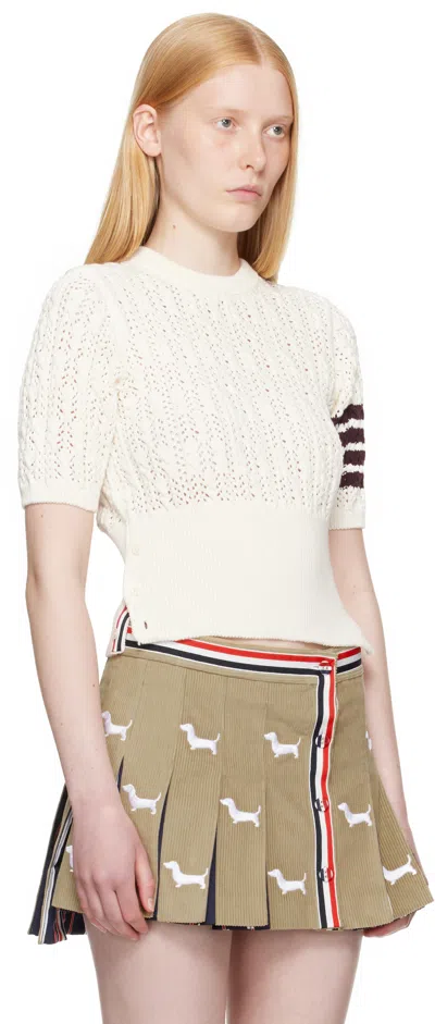 Thom Browne Women's 4bar Knit Tshirt In Neutral