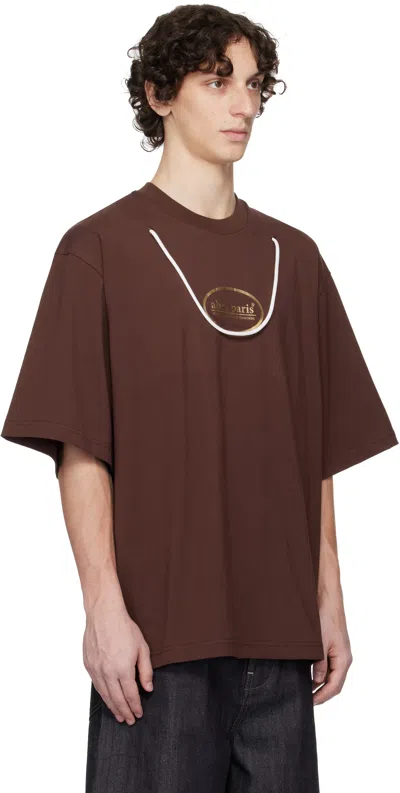 Abra Brown ' Paris' T-shirt In Brown