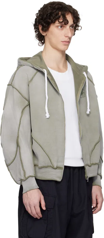 Abra Gray Surf Hoodie In Green