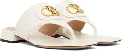 Valentino Garavani Vlogo Signature Slip-on Sandals In White