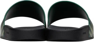 Burberry Mens Green Comb Furley Check Rubber Sliders