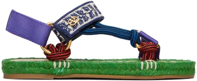 Valentino Garavani Valentino Lake Powell Leather-trim Sandal In Green