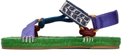 Valentino Garavani Valentino Lake Powell Leather-trim Sandal In Green