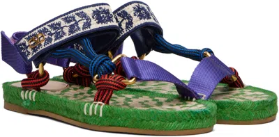 Valentino Garavani Valentino Lake Powell Leather-trim Sandal In Green