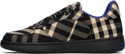 Burberry Checked Terrace Lace-up Sneakers In Black