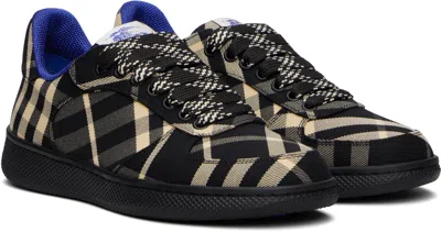 Burberry Checked Terrace Lace-up Sneakers In Black