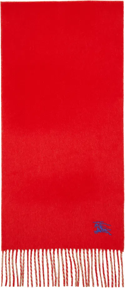 Burberry Red Cashmere Reversible Scarf