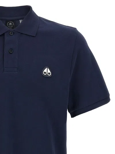 Moose Knuckles Everett Mens Polo Shirt In Blue