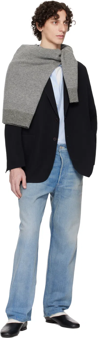 Auralee Light Indigo Jeans With Washed Effect