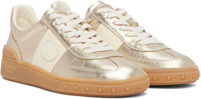 Valentino Low-top Metallic Finish Rubber Sole Sneakers