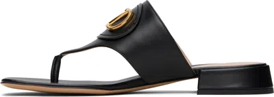 Valentino Garavani Vlogo Signature Thong Sandal In Calfskin 20mm Woman Black 41