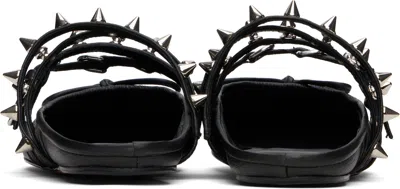 Abra Blue Spike Ballerina Mules In Black