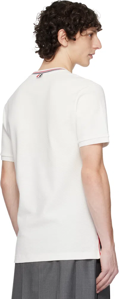 Thom Browne Off-white Cotton Waffle Rib Cuff T-shirt