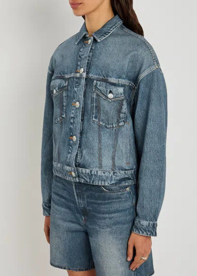 Rag & Bone Miramar Trucker Denim-print Terry Jacket