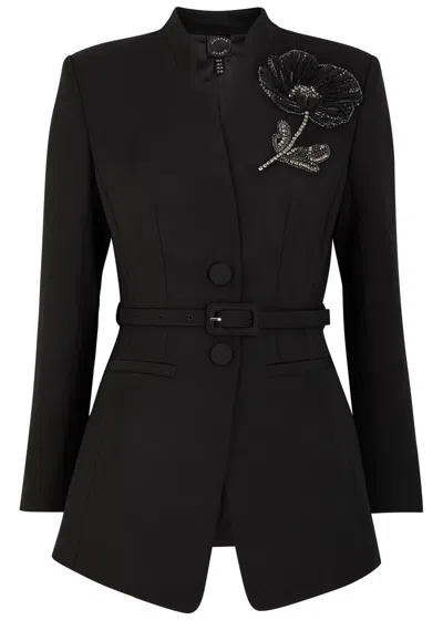 Huishan Zhang Keiran Crystal-embellished Wool Blazer Jacket