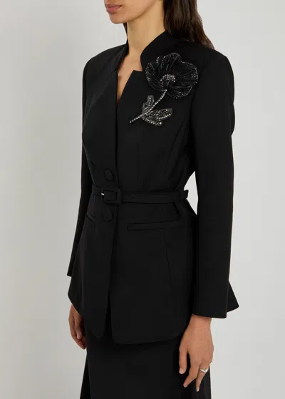 Huishan Zhang Keiran Crystal-embellished Wool Blazer Jacket