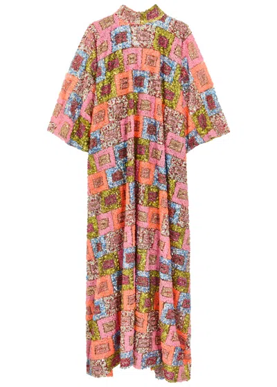 Taller Marmo Bermuda Sequin-embellished Chiffon Maxi Kaftan Dress