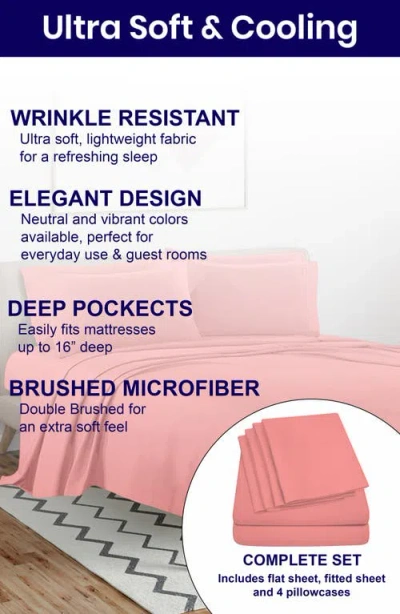 Luxury Home Bright Deep Pocket Microfiber Sheet Set