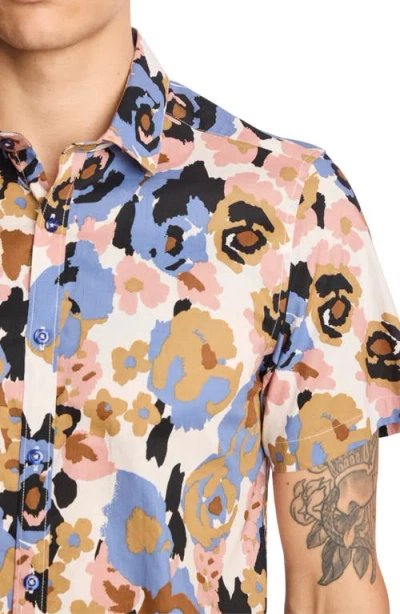 Paisley & Gray Sawyer Trim Fit Floral Short Sleeve Button-up Shirt