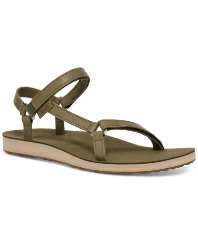 Teva Women's Original Universal Slim Leather Sandals In Burnt Olive