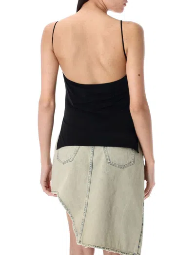Coperni Draped Neckline Sleeveless Side Slit Top