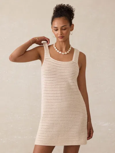 Faherty Seacoast Crochet Sleeveless Dress In White