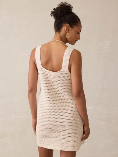Faherty Seacoast Crochet Sleeveless Dress In White