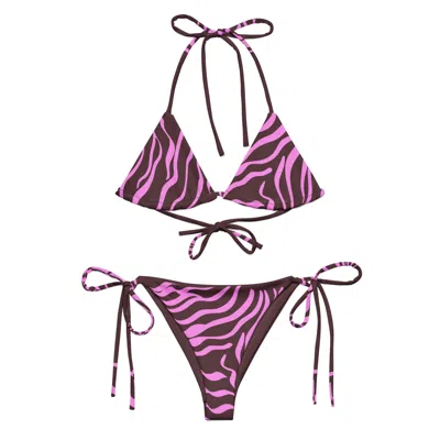 Formula S7 Women's Brown Blushgrass Sunset Zebra Stripes Recycled String Bikini