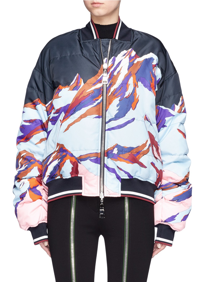 Emilio Pucci Reversible Printed Faille And Shell Down Bomber Jacket In ...