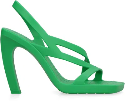 Bottega Veneta Green Jimbo Heeled Sandals In Multi
