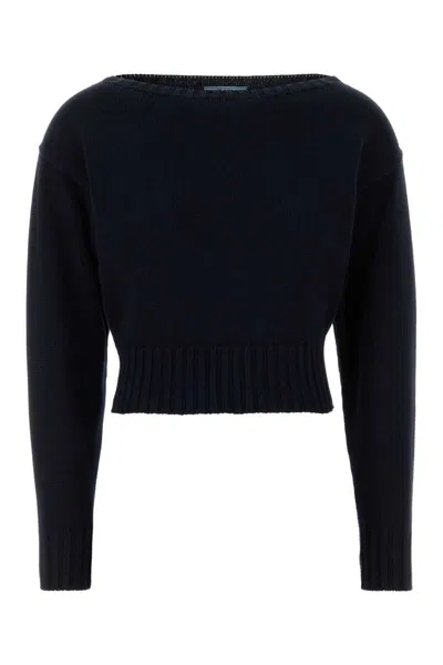 Prada Midnight Blue Cotton Sweater