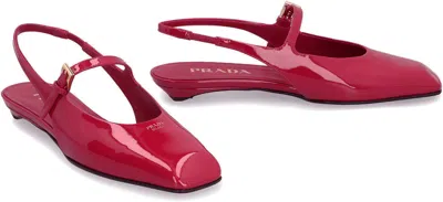 Prada Patent Leather Slingback Flats