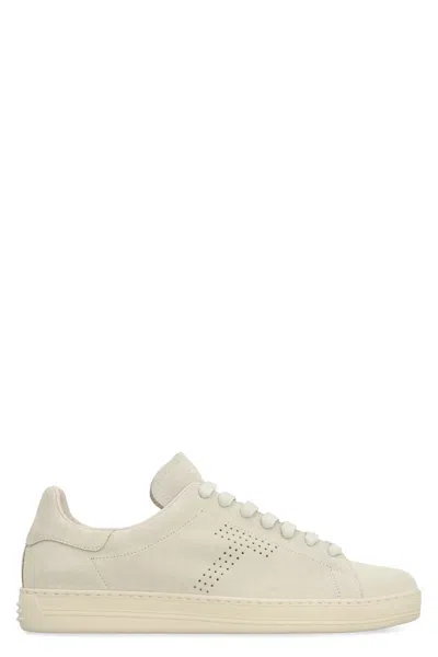 Tom Ford Leather Warwick Sneakers Rubber Sole Perforated Detailing
