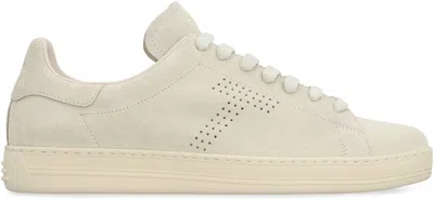 Tom Ford Leather Warwick Sneakers Rubber Sole Perforated Detailing