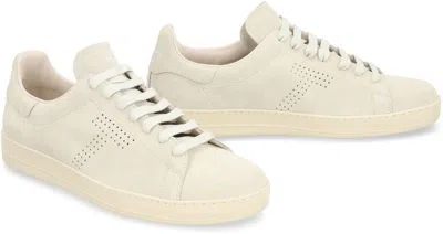 Tom Ford Leather Warwick Sneakers Rubber Sole Perforated Detailing