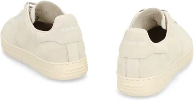 Tom Ford Leather Warwick Sneakers Rubber Sole Perforated Detailing