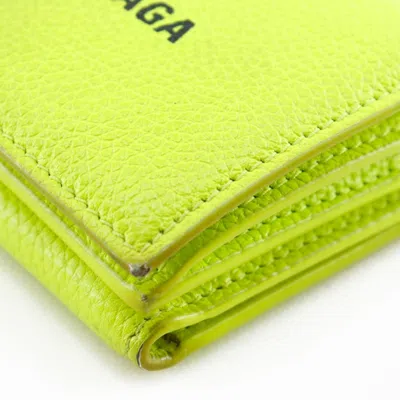 Pre-owned Balenciaga Yellow Leather Wallet (tri-fold) ()