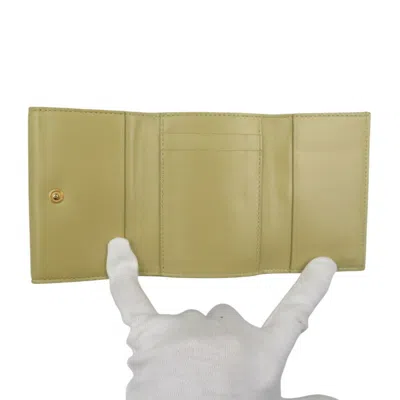 Pre-owned Bottega Veneta Beige Leather Wallet (tri-fold) () In Sand