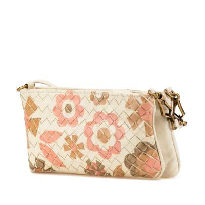 Pre-owned Bottega Veneta Beige Pink White Leather Shoulder Bag ()